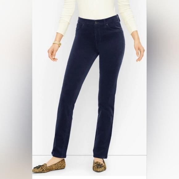 Talbots Denim - Talbots Flawless Five-Pocket Straight Leg Corduroy Jeans Size 10 Navy Blue